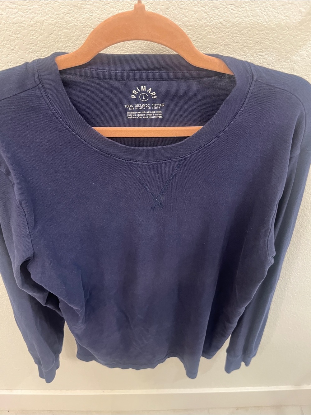 Primary Organic Cotton Navy Sleep Shirt L